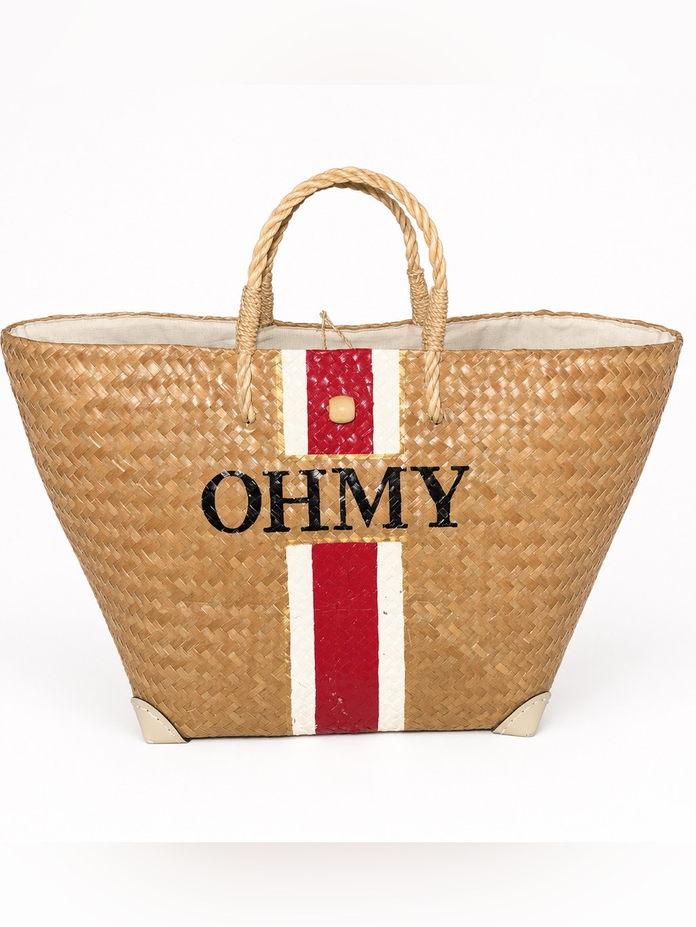 Mega Chic structured raffia tote